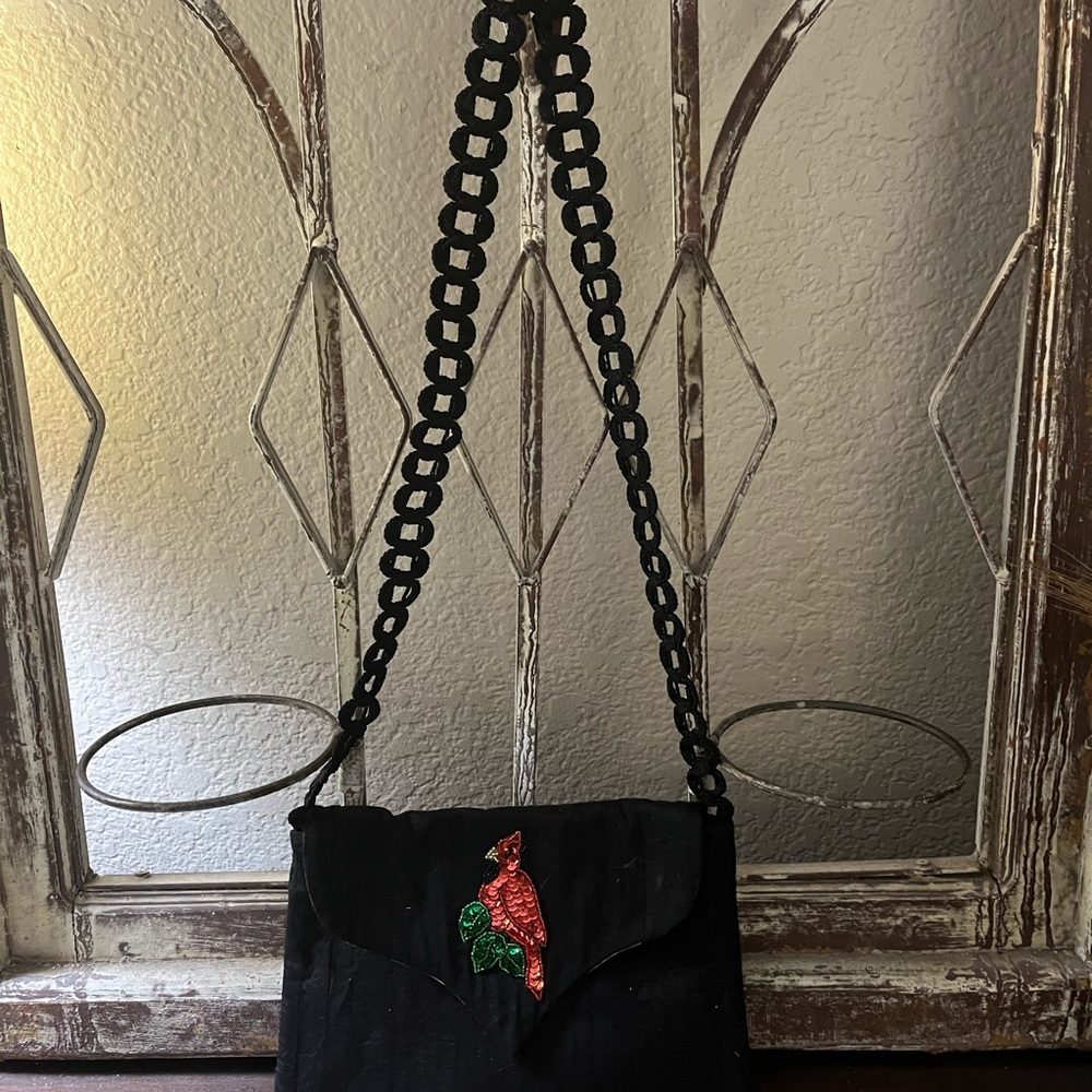 Purse Hand Made with Sequins Bird